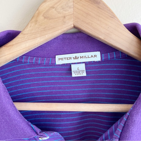 PETER MILLAR men’s purple polo golf shirt size L Frederica St. Simon Georgia - Picture 3 of 7